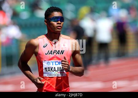 Hayward Field, Eugene, Oregon, États-Unis. 15th juillet 2022. Yuki Joseph Nakajima (JPN), 15 JUILLET 2022 - Athlétisme : Championnats du monde de l'IAAF Oregon 2022 chaleur relais mixte 4400m à Hayward Field, Eugene, Oregon, États-Unis. Crédit: Naoki Nishimura/AFLO SPORT/Alay Live News Banque D'Images