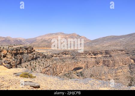 Paysage de montagne près de Jebel Shams, Oman Banque D'Images