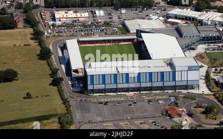 Vue aérienne du stade LNER Community du York City football Club Banque D'Images