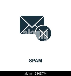 Icône spam. Icône monochrome de cybercriminalité simple pour les modèles, la conception Web et les infographies Illustration de Vecteur