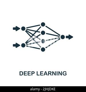 Icône apprentissage en profondeur. Icône simple ligne monochrome Data Science pour les modèles, la conception Web et les infographies Illustration de Vecteur