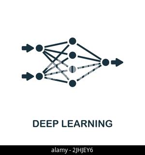 Icône apprentissage en profondeur. Icône simple ligne monochrome Data Science pour les modèles, la conception Web et les infographies Illustration de Vecteur