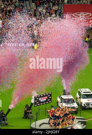 Fête post-match 2021 : finale de l'AFL au stade Optus de Perth, Australie occidentale. Banque D'Images