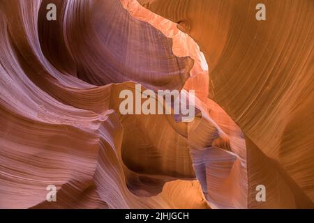 Textures de grès dans le Lower Antelope Canyon, Arizona, États-Unis. Banque D'Images