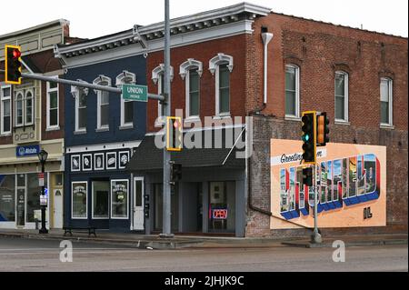 Murale, salutations de Litchfield, Illinois, États-Unis d'Amérique Banque D'Images