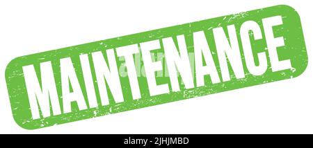 Le texte D'ENTRETIEN est inscrit sur l'étiquette verte en forme de grungy. Banque D'Images