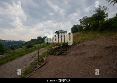 Météo au Royaume-Uni : Bickington, Newton Abbot, Royaume-Uni, 19 juillet 2022, Averses et tonnerre lorsque la vague de chaleur commence à se briser dans le Devon du Sud. Crédit : nouvelles en direct de will Tudor/Alamy Banque D'Images