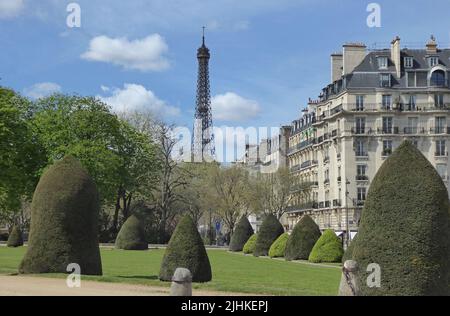 Quartier de la Tour Eiffel Banque D'Images