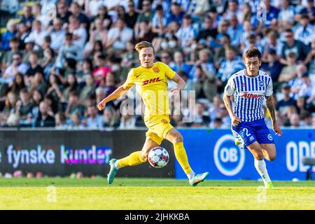 Odense, Danemark. 18th juillet 2022. Andreas Schjeldup (7) du FC Nordsjaelland vu lors du match Superliga de 3F entre Odense Boldklub et le FC Nordsjaelland au Parc d'énergie de la nature à Odense. (Crédit photo : Gonzales photo/Alamy Live News Banque D'Images