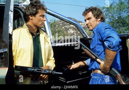 DOUGLAS BARR, LEE MAJORS, l'automne 1981, Guy Banque D'Images