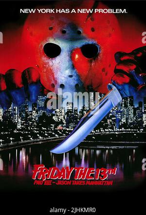 AFFICHE DE KANE HODDER, VENDREDI 13TH PARTIE VIII : JASON PREND MANHATTAN, 1989 Banque D'Images
