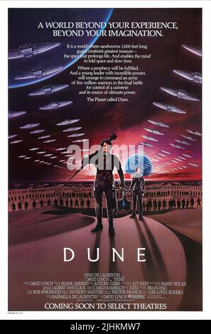 AFFICHE DU FILM KYLE MACLACHLAN, DUNE, 1984 Banque D'Images