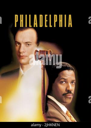 TOM HANKS, Denzel Washington, Philadelphie, 1993 POSTER Banque D'Images