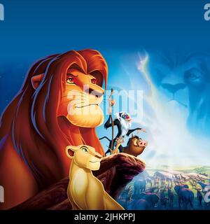 SIMBA, NALA, RAFIKI, TIMON, PUMBAA, Le Roi Lion, 1994 Banque D'Images