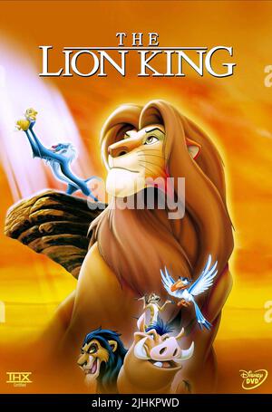 SIMBA, RAFIKI, MAFUSA, SCAR, TIMON, PUMBAA, ZAZU POSTER, THE LION KING, 1994 Banque D'Images