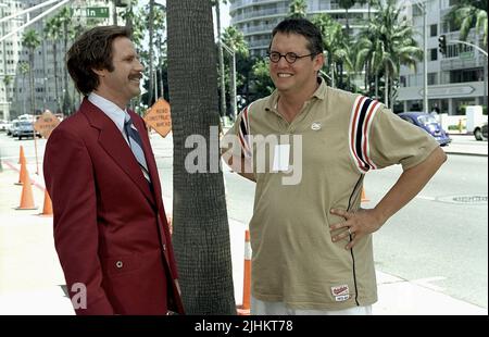 Will Ferrell, ADAM MCKAY, Présentateur : LA LÉGENDE DE RON BURGUNDY, 2004 Banque D'Images