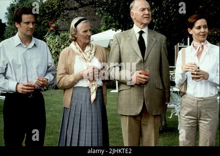 COLIN FIRTH, CHARMIAN PEUT, DONALD DOUGLAS, EMBETH DAVIDTZ, BRIDGET JONES'S DIARY, 2001 Banque D'Images