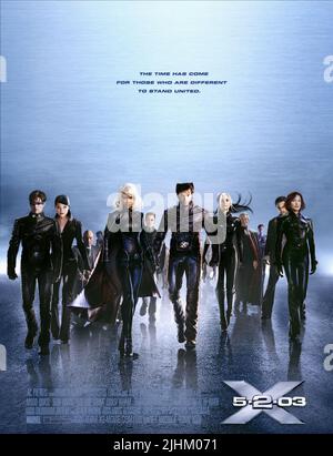 MARSDEN,HU,STEWART,BERRY,ASHMORE, Jackman, MCKELLEN,ROMIJN-STAMOS,STANFORD,JANSSEN, X-MEN 2, 2003 Banque D'Images