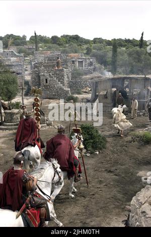 VILLAGE D'APPROCHE DU SOLDAT DU ROI HÉRODE, L'HISTOIRE DE LA NATIVITÉ, 2006 Banque D'Images