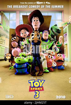 SLINKY,BULLSEYE,BANK,JESSIE,ALIENS,WOODY,LIGHTYEAR,HEAD,REX,HEAD,BARBIE, TOY STORY 3, 2010 Banque D'Images