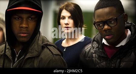 JOHN BOYEGA, JODIE WHITTAKER, LEEON JONES, d'ATTAQUER LE BLOC, 2011 Banque D'Images