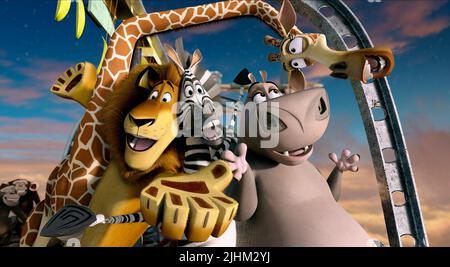 ALEX, Marty, Gloria, Melman, MADAGASCAR 3 : EUROPE'S Most Wanted, 2012 Banque D'Images