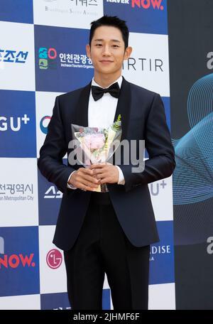 Incheon, Corée du Sud. 19th juillet 2022. L'acteur Jung Hae-in pose pour des photos lors des Blue Dragon Series Awards 1st à Paradise City Chroma à Incheon, en Corée du Sud, sur 19 juillet 2022. (Photo de Lee Young-ho/Sipa USA) crédit: SIPA USA/Alay Live News Banque D'Images