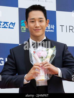 Incheon, Corée du Sud. 19th juillet 2022. L'acteur Jung Hae-in pose pour des photos lors des Blue Dragon Series Awards 1st à Paradise City Chroma à Incheon, en Corée du Sud, sur 19 juillet 2022. (Photo de Lee Young-ho/Sipa USA) crédit: SIPA USA/Alay Live News Banque D'Images