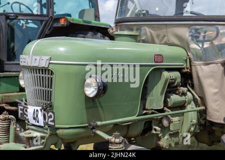 West Bay.Dorset.United Kingdom.12 juin 2022.A 1959 Fendt Fix modèle 1 est exposé au rallye d'époque de West Bay Banque D'Images