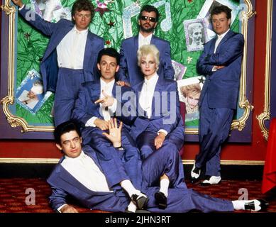 DAVE EDMUNDS, paul mccartney, LINDA MCCARTNEY, Ringo Starr, JOHN PAUL JONES, CHRIS SPEDDING, donner à mon égard de Broad Street, 1984 Banque D'Images
