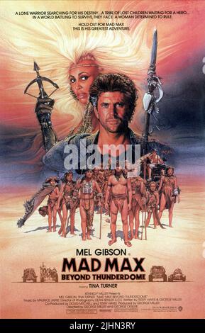 TINA TURNER, Mel Gibson, l'AFFICHE DE MAD MAX BEYOND THUNDERDOME, 1985 Banque D'Images