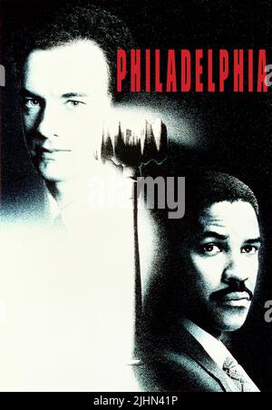 TOM HANKS, Denzel Washington, Philadelphie, 1993 POSTER Banque D'Images