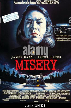 KATHY BATES AFFICHE DU FILM, MISERY, 1990 Banque D'Images