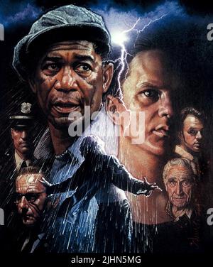 CLANCY BROWN, BOB GUNTON, Morgan Freeman, TIM ROBBINS, JAMES WHITMORE, GIL BELLOWS, The Shawshank Redemption, 1994 Banque D'Images