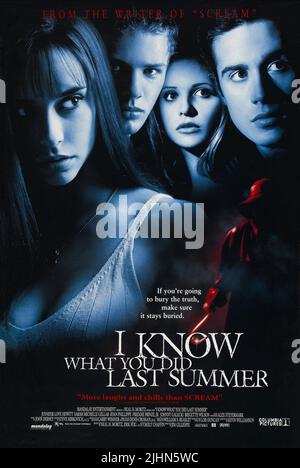 JENNIFER LOVE HEWITT, RYAN PHILLIPPE, Sarah Michelle Gellar, Freddie Prinze JR., I know what you did Last Summer, 1997 Banque D'Images