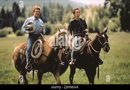 ROBERT REDFORD, Kristin Scott Thomas, LE CHEVAL WHISPERER, 1998 Banque D'Images