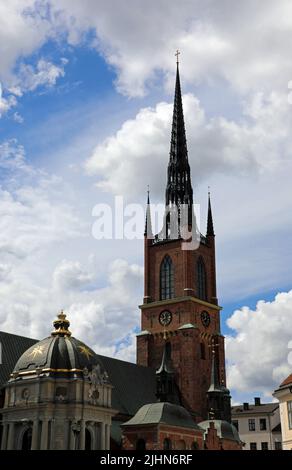 Spire of Riddarholmen Church à Stockholm Banque D'Images