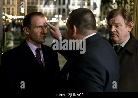 RALPH FIENNES, RUDY BLOMME, Brendan Gleeson, à Bruges, 2008 Banque D'Images