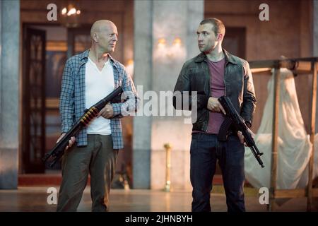 BRUCE WILLIS, JAI COURTNEY, une bonne journée à la vie dure, 2013 Banque D'Images