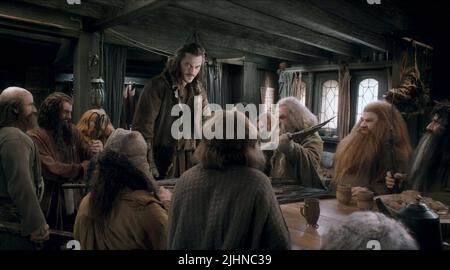 EVANS,MCTAVISH,HUNTER,HAMBLETON,ARMITAGE,KIRCHER,CALLEN,O'GORMAN, THE HOBBIT: LA DÉSOLATION DE SMAUG, 2013 Banque D'Images