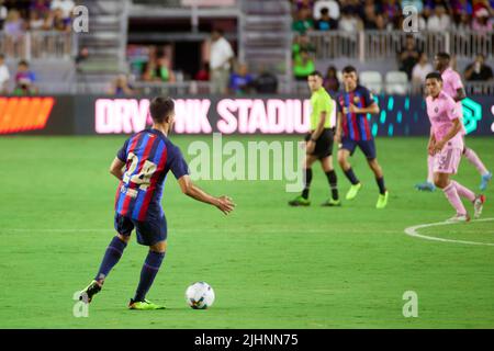 Fort Lauderdale, Floride, États-Unis. 19th juillet 2022. 24 Eric Garcia – Defender FC Barcelona lors d'un match international de football amical entre l'Inter Miami CF et le FC Barcelona au DRV Pink Stadium en Floride, États-Unis. Credit: Yaroslav Sabitov/YES Market Media/Alay Live News Banque D'Images