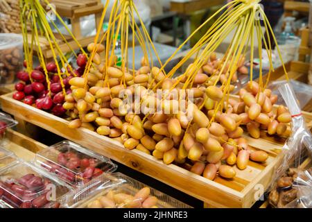 Dates fraîches du palmier muscat oman Banque D'Images