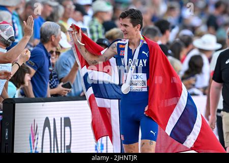 EUGENE, ÉTATS-UNIS - JUILLET 19 : compétition sur les 1500 mètres des hommes lors des Championnats du monde d'athlétisme sur 19 juillet 2022 à Eugene, États-Unis (photo par Andy Astfalck/BSR Agency) Atlétiekunie crédit : Orange pics BV/Alay Live News Banque D'Images