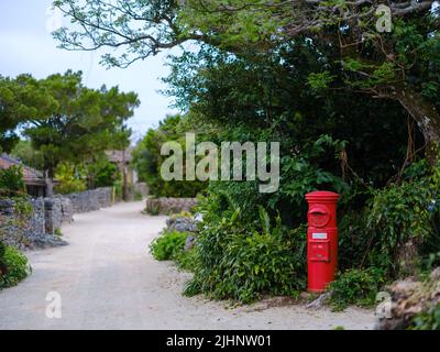 Le paysage urbain dans l'île de Taketomi, Okinawa Prefecture, Japan Banque D'Images