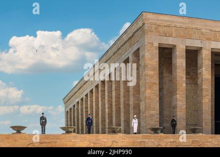 Ankara, Turquie - 05 juillet 2022: Anitkabir, situé à Ankara, est le mausolée de Mustafa Kemal Atatürk, fondateur de la République turque. Banque D'Images