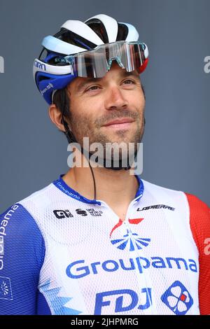 Saint-Gaudens à Peyragudes, France. 20th juillet 2022. Saint Gaudens, France. 20th juillet 2022. Thibaut Pinot français de Groupama-FDJ photographié au début de la phase 17 de la course cycliste du Tour de France, de Saint-Gaudens à Peyragudes (130 km), en France, le mercredi 20 juillet 2022. Le Tour de France de cette année a lieu du 01 au 24 juillet 2022. BELGA PHOTO DAVID PINTENS - UK OUT Credit: Belga News Agency/Alay Live News Banque D'Images