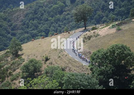 Peyragudes, France. 20th juillet 2022. Une vue générale pendant la phase 17 du Tour de France, de Saint-Gaudens à Peyragudes. Crédit : Alex Broadway/Alay Live News Banque D'Images