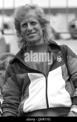 Joueur de tennis américain Vitas Gerulaitis. Paris, Open de France, stade Roland Garros, 27 mai 1979. Banque D'Images