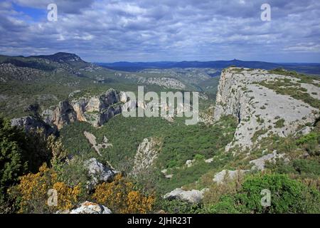 France, Hérault (34) Saint-Guilhem-le-désert, expulsions les falaises, le cirque de l'Infernet / France, Hérault Saint-Guilhem-le-désert, des falaises, le cirque d'Infernet / Banque D'Images