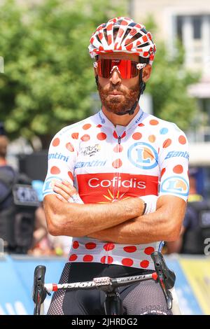 Saint-Gaudens, France, le 20 juillet 2022. Simon Geschke allemand de Cofidis photographié au début de la phase 17 de la course cycliste du Tour de France, de Saint-Gaudens à Peyragudes (130 km), en France, le mercredi 20 juillet 2022. Le Tour de France de cette année a lieu du 01 au 24 juillet 2022. BELGA PHOTO DAVID PINTENS - SORTIE ROYAUME-UNI Banque D'Images